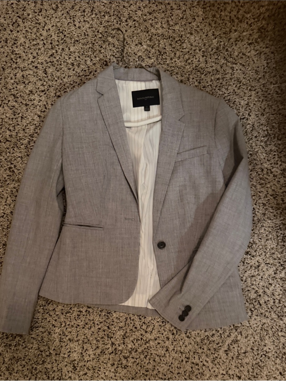 Banana Republic Light Gray Tailored Blazer